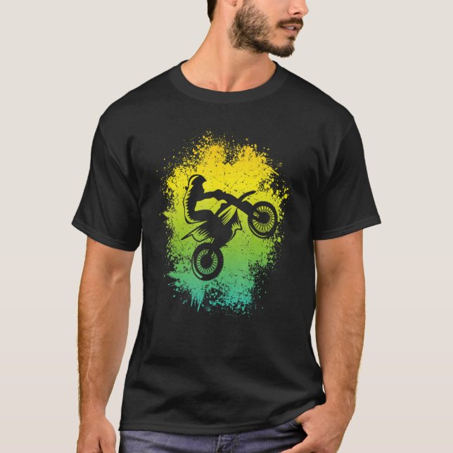 Dirt Bike Graphic Kids Boys Motocross T-Shirt (Front)