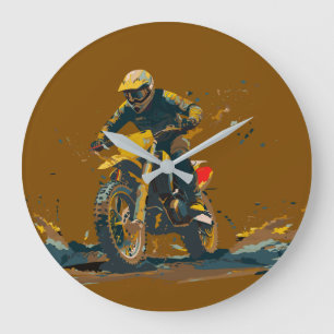 Dirt Bike Graphic Large Clock