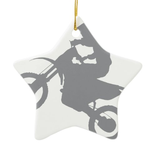 DIRT BIKE (grey) Ceramic Ornament