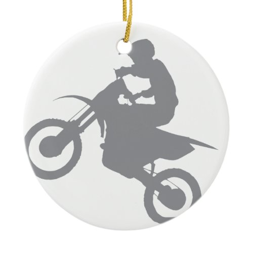DIRT BIKE (grey) Ceramic Ornament