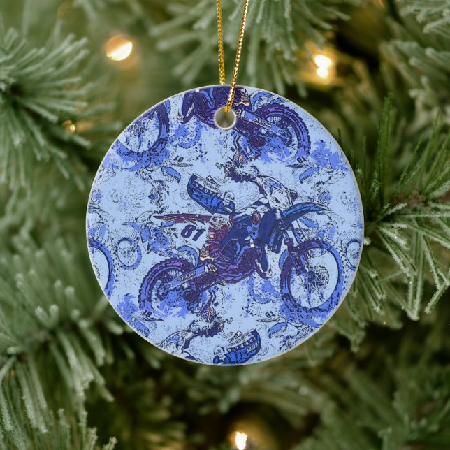 Dirt-Bike Heaven - Motocross Racers   Ceramic Ornament (Tree)