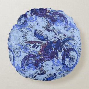 Dirt-Bike Heaven - Motocross Racers  Round Pillow