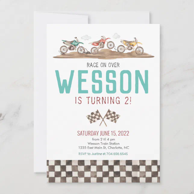 Dirt Bike Invitation, Motorcycle Invitation | Zazzle