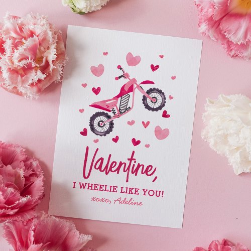 Dirt Bike Kids Valentines Day Note Card