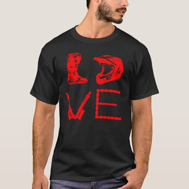 DIRT BIKE LOVE Motorcycle Motocross Enduro T-Shirt (Front)