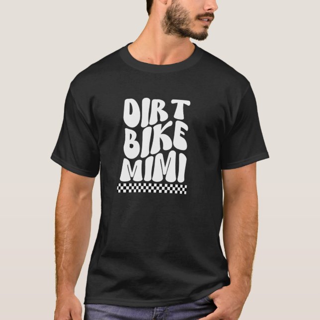 Dirt Bike Mimi Groovy Grandma Mimi Of A Dirt Biker T-Shirt (Front)