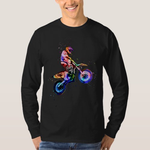 Dirt Bike Motocross Art Colorful dirtbike motorcyc T_Shirt