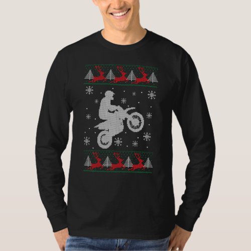 Dirt Bike Motocross Biker Funny Ugly Christmas Swe T_Shirt