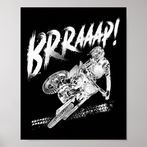 Dirt Bike Motocross Brraaap Vintage Poster