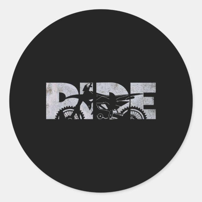 Dirt Bike Motocross Dirt Bike Motocross Classic Round Sticker (Front)