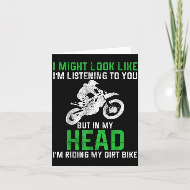 Dirt Bike Motocross Enduro Funny Quote Motorcycle  Card (Front)