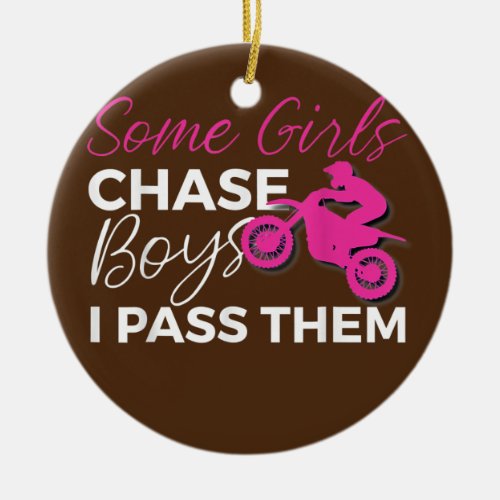 Dirt Bike Motocross Girl  Ceramic Ornament