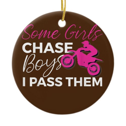 Dirt Bike Motocross Girl  Ceramic Ornament
