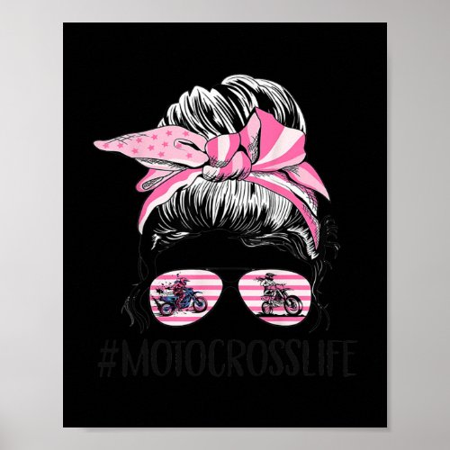 Dirt Bike Motocross Mom Life Mothers Day Messy Poster