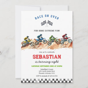 Dirt Bike Motocross Motorcycle Racing Boy Birthday Invitation