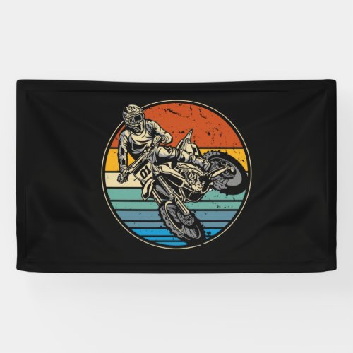 Dirt Bike Motocross Motorcycle Vintage Retro Banner
