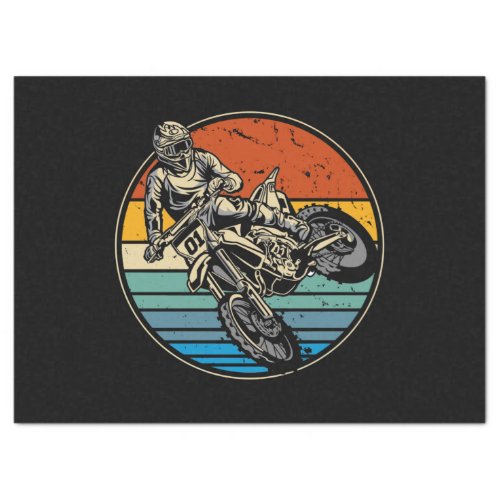 Dirt Bike Motocross Motorcycle Vintage Retro Tissue Paper