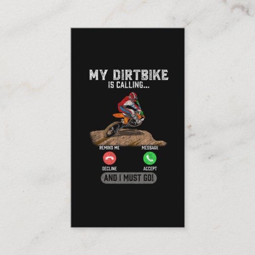 Dirt Bike Motocross Racing Motorbike addicted Business Card