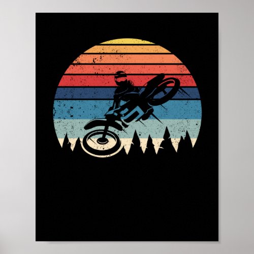 Dirt Bike Motocross Retro Vintage Dirtbike Rider Poster