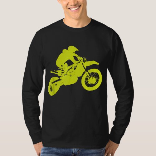 Dirt Bike Motocross Yellow Bike Rider Gifts for Me T_Shirt