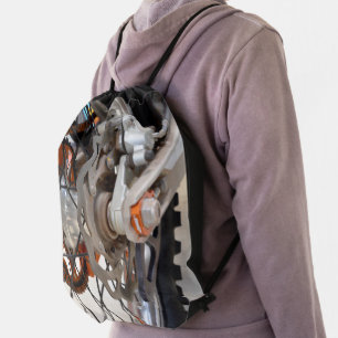 Dirt Bike Motorbike Wheel Cog, Drawstring Backpack
