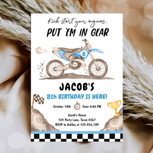 Dirt Bike Motorcross Racing Biking Boy Birthday Invitation