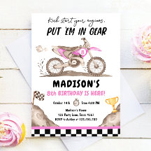 Dirt Bike Motorcross Racing Biking Girl Birthday