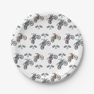Dirt Bike Motorcycle Birthday Paper Plate