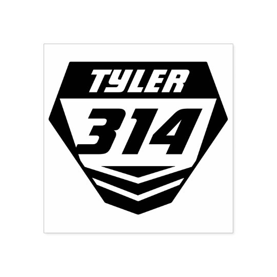 dirt-bike-motorcycle-racing-front-number-plate-rubber-stamp-zazzle