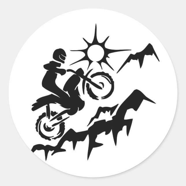 Dirt Bike Mountain Classic Round Sticker (Front)