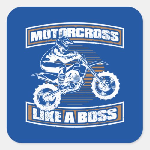 Dirt Bike MX Motocross Supercross Square Sticker
