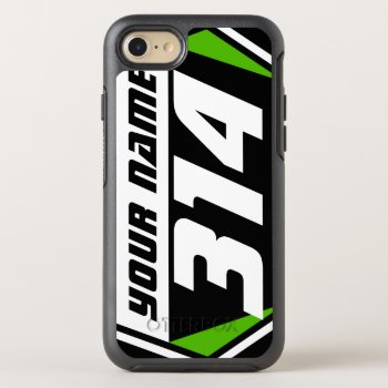 Dirt Bike Mx Racing Number - Green - White Number Otterbox Symmetry Iphone Se/8/7 Case by SmokyKitten at Zazzle