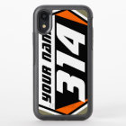 Dirt Bike MX Racing Number - Orange - White Number