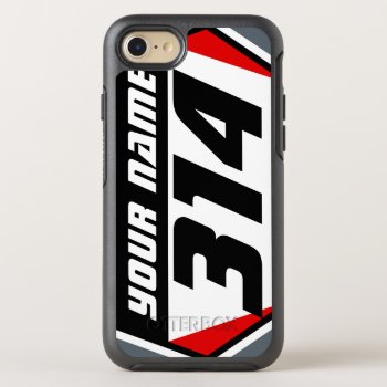 Dirt Bike Mx Racing Number - Red - Black Number Otterbox Symmetry Iphone Se/8/7 Case by SmokyKitten at Zazzle