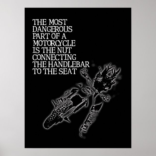 Dirt Bike Nut Motocross Funny Poster Humor (Front)