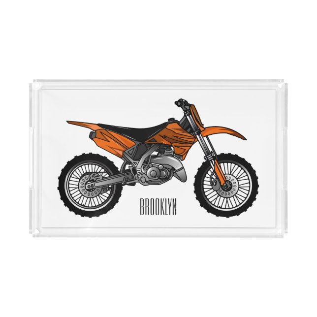 Dirt bike off-road motorcycle / motocross cartoon acrylic tray (Front)