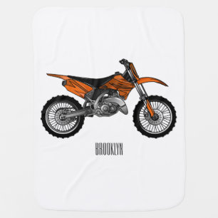 Dirt bike off-road motorcycle / motocross cartoon baby blanket