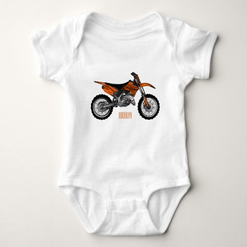 Dirt bike off_road motorcycle  motocross cartoon baby bodysuit