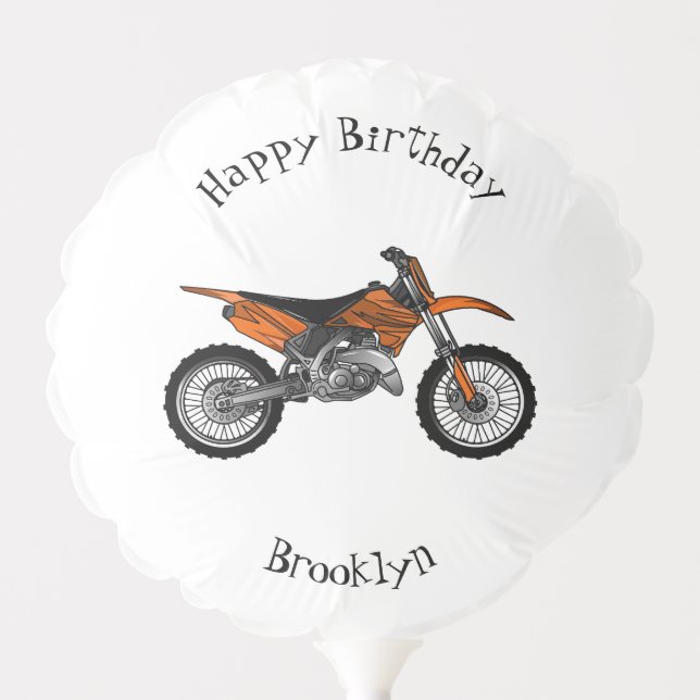 Dirt bike off-road motorcycle / motocross cartoon balloon (Front)