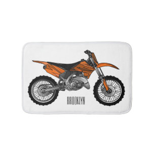 Dirt bike off-road motorcycle / motocross cartoon bath mat