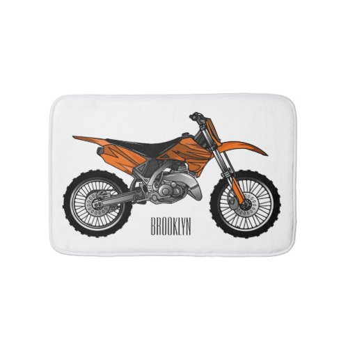 Dirt bike off_road motorcycle  motocross cartoon bath mat
