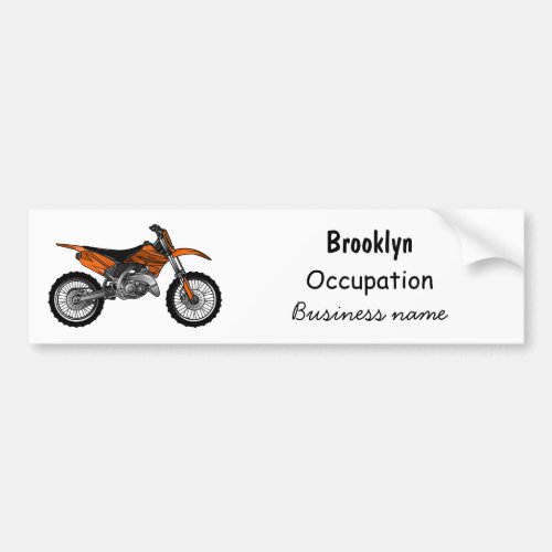 Dirt bike off_road motorcycle  motocross cartoon bumper sticker