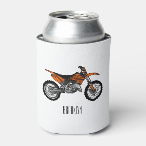 Dirt bike off_road motorcycle  motocross cartoon  can cooler