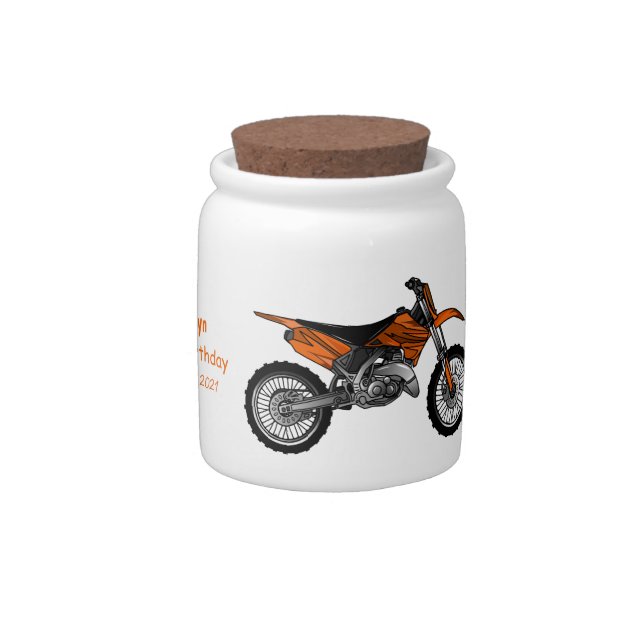 Dirt bike off-road motorcycle / motocross cartoon candy jar (Right)