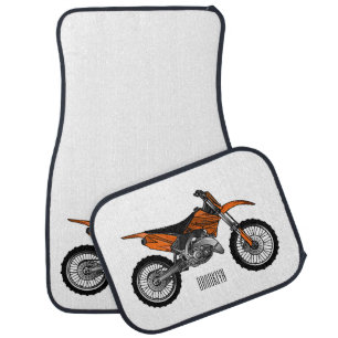 Dirt bike off-road motorcycle / motocross cartoon car floor mat