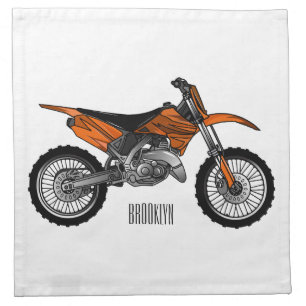 Dirt bike off-road motorcycle / motocross cartoon cloth napkin