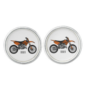 Dirt bike off-road motorcycle / motocross cartoon cufflinks