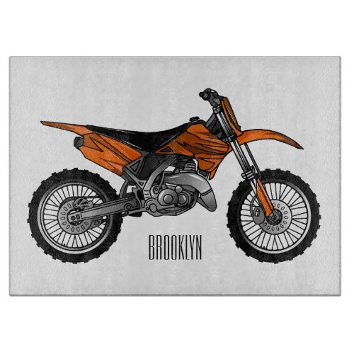 Dirt bike off_road motorcycle  motocross cartoon cutting board