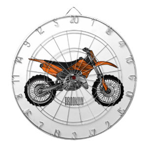 Dirt bike off-road motorcycle / motocross cartoon dart board