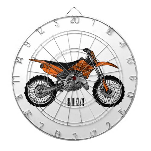 Dirt bike off_road motorcycle  motocross cartoon dart board